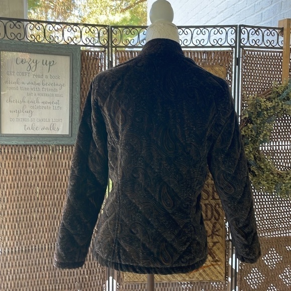 St. John Sport Paisley Velvet Quilted Zipper Jacket - Picture 5 of 14